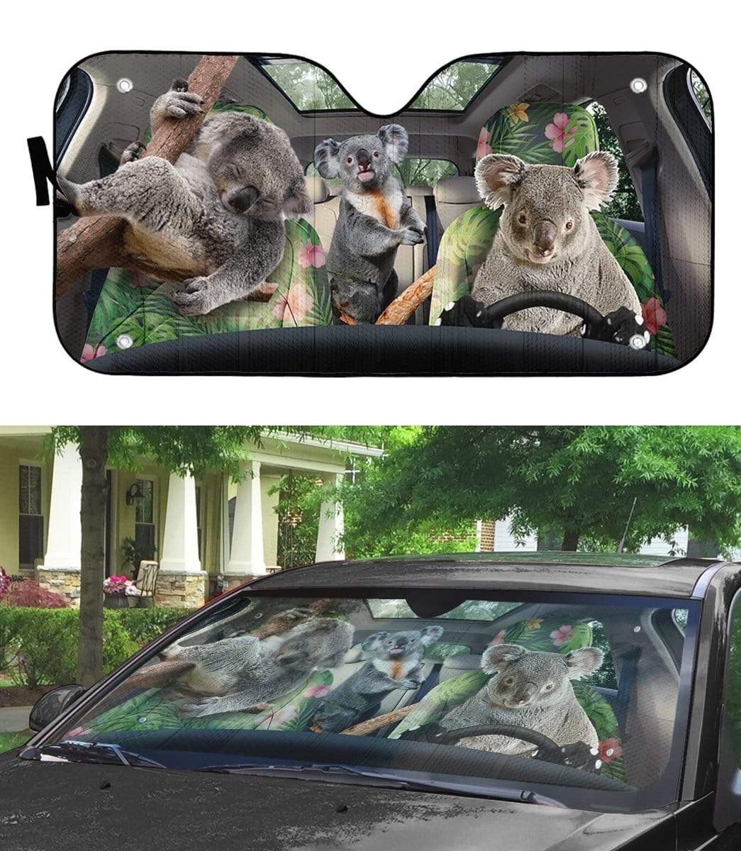 Gearhumans 3D Couple Of koala Auto Sunshade