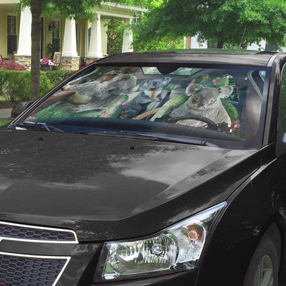 Gearhumans 3D Couple Of koala Auto Sunshade