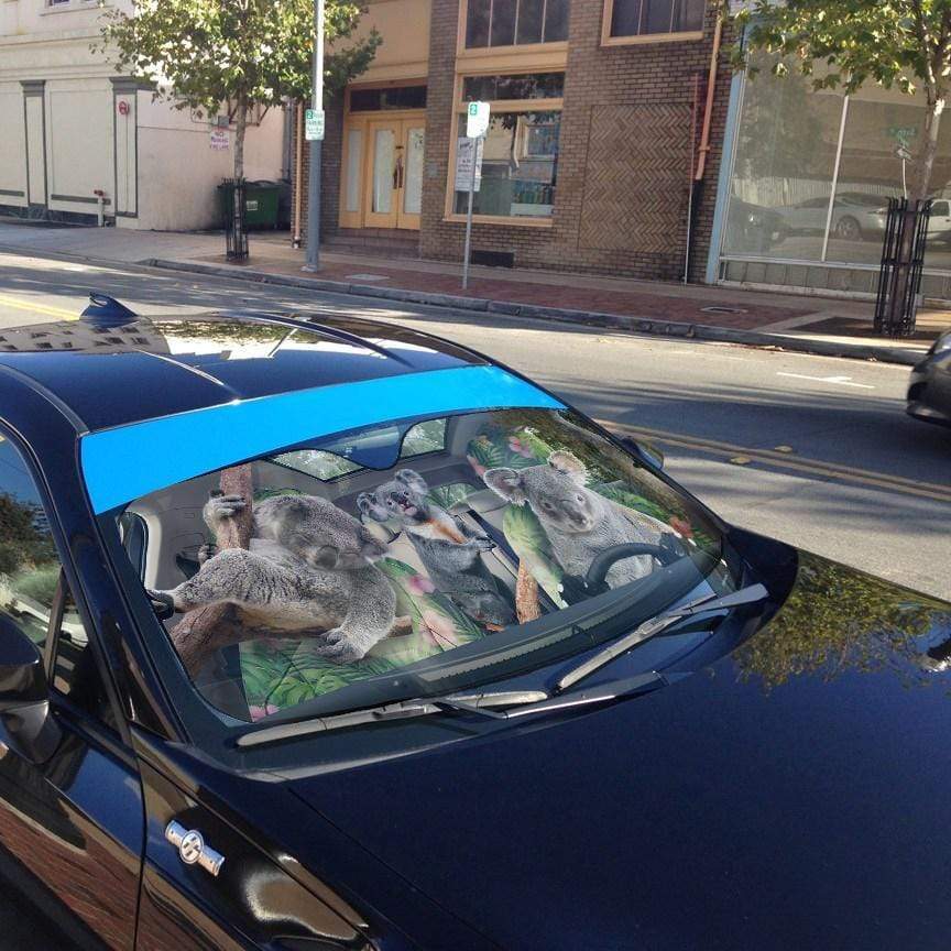 Gearhumans 3D Couple Of koala Auto Sunshade