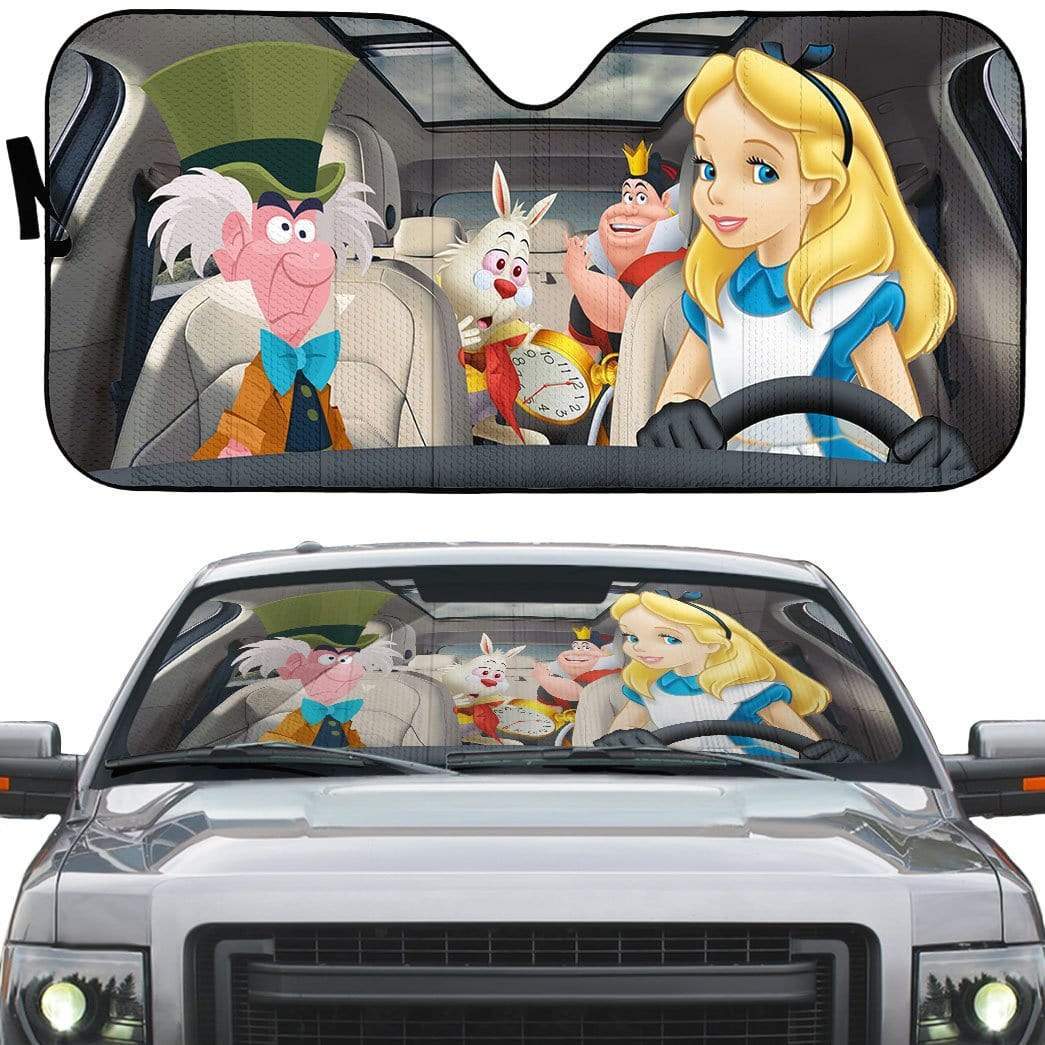 Gearhumans 3D Custom Car Auto Sunshade Alice In Wonderland