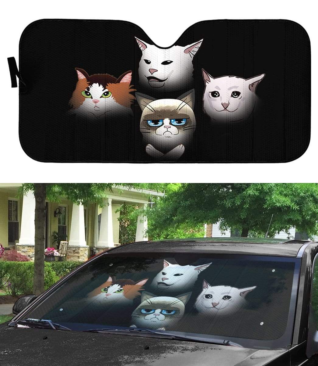 Gearhumans 3D Custom Car Auto Sunshade Bohemian Kitties