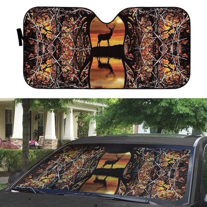 Gearhumans 3D Custom Car Auto Sunshade Deer Hunting