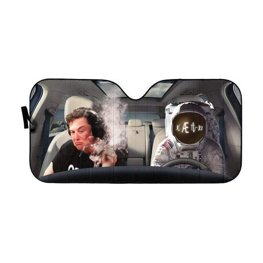 Gearhumans 3D Custom Car Auto Sunshade Elon Musk
