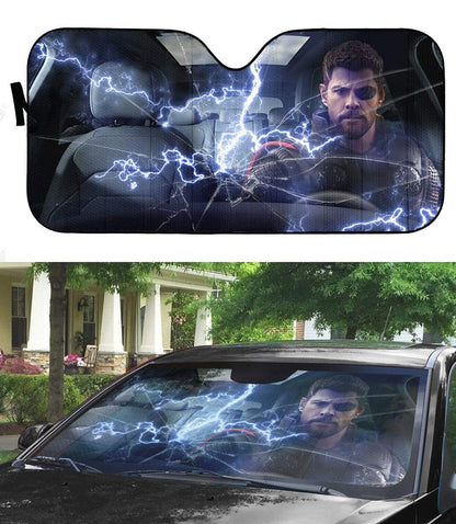 Gearhumans 3D Custom Car Auto Sunshade God Carbreaker