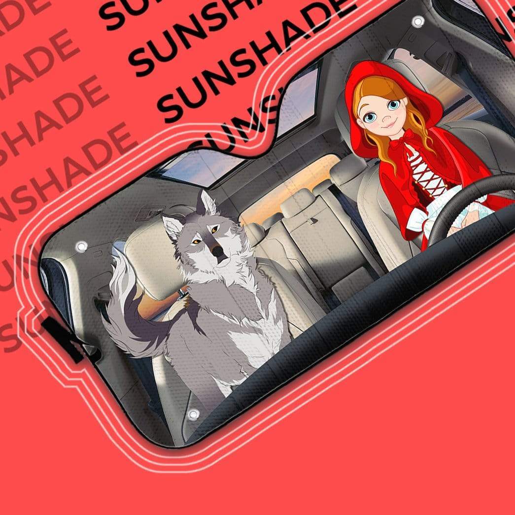 Gearhumans 3D Custom Car Auto Sunshade Little Red Riding Hood