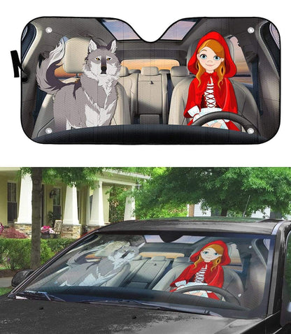 Gearhumans 3D Custom Car Auto Sunshade Little Red Riding Hood