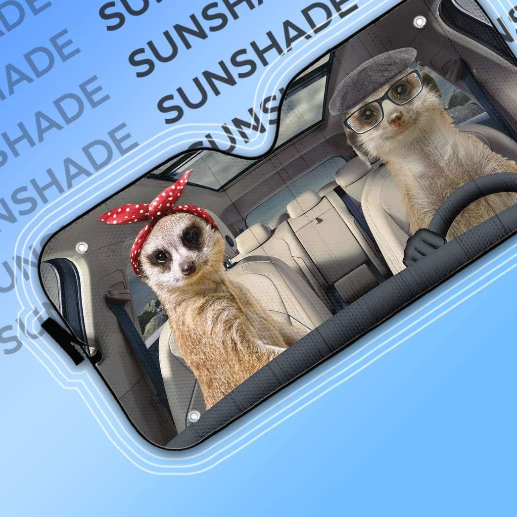 Gearhumans 3D Custom Car Auto Sunshade Meerkats