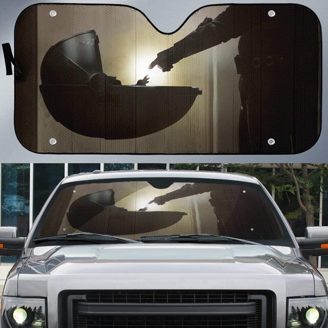 Gearhumans 3D Custom Car Auto Sunshade The Creation Of Mandalorian Baby