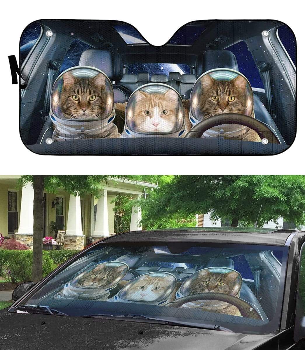 Gearhumans 3D Custom Maine Coon Space Car Auto Sunshade