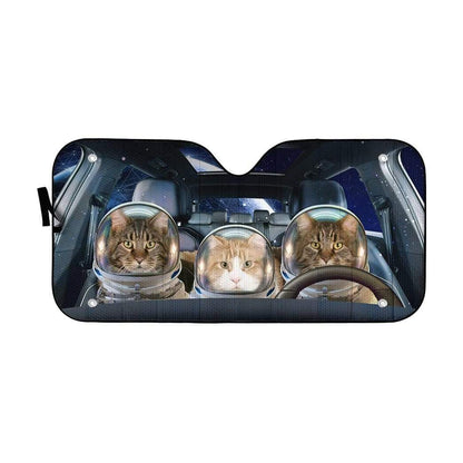 Gearhumans 3D Custom Maine Coon Space Car Auto Sunshade