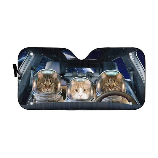 Gearhumans 3D Custom Maine Coon Space Car Auto Sunshade