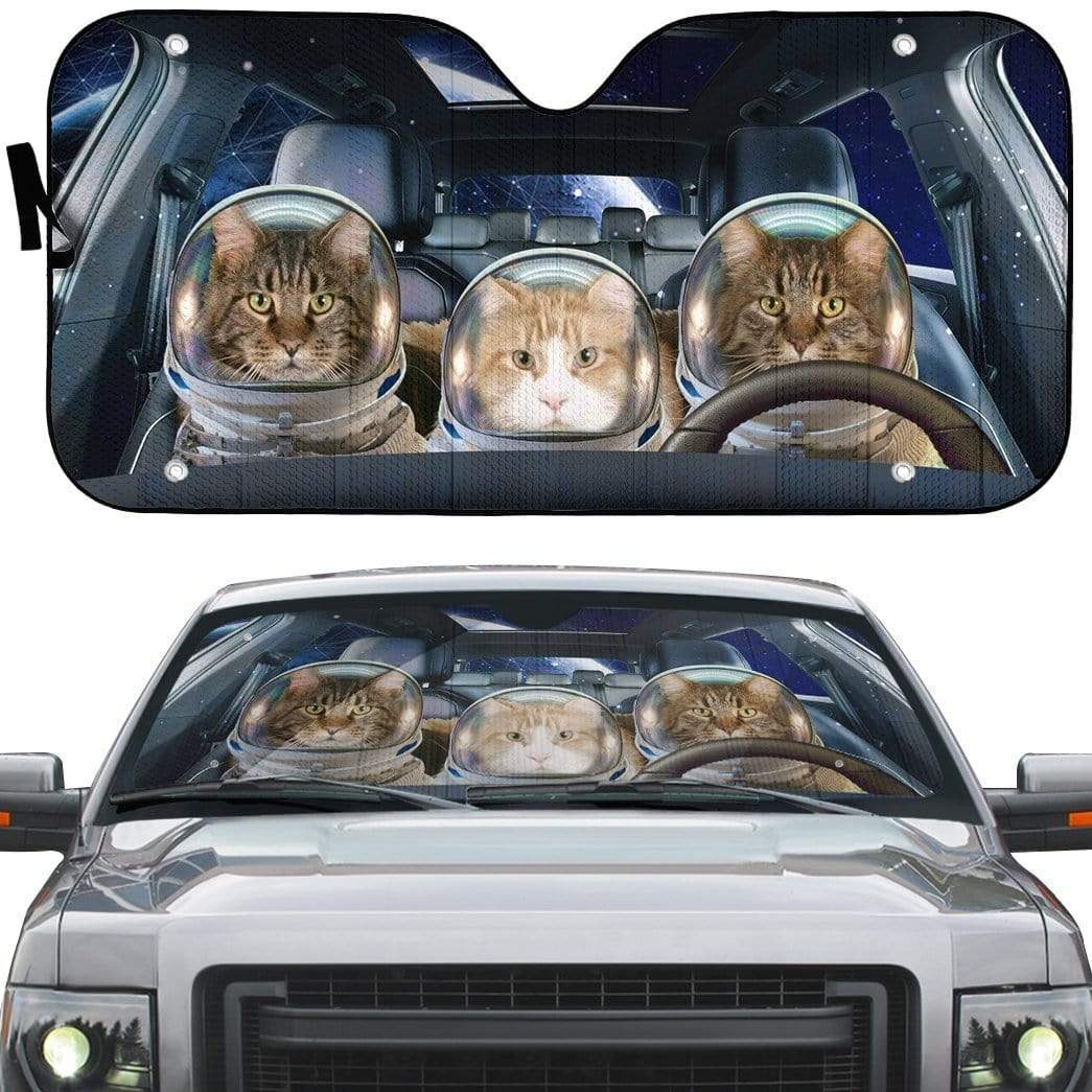 Gearhumans 3D Custom Maine Coon Space Car Auto Sunshade