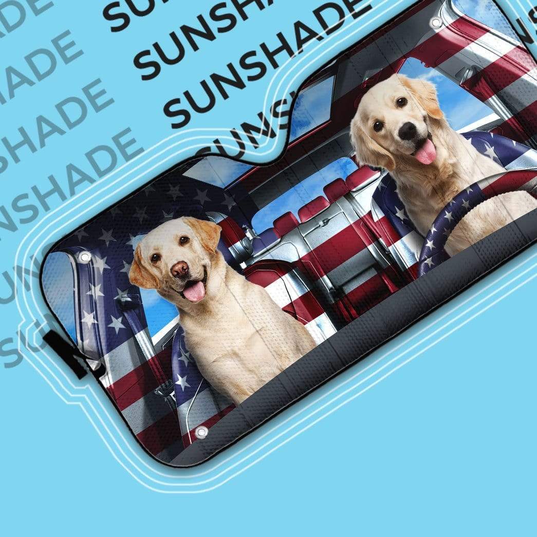 Gearhumans 3D Cute Labrador Retriever Custom Car Auto Sunshade