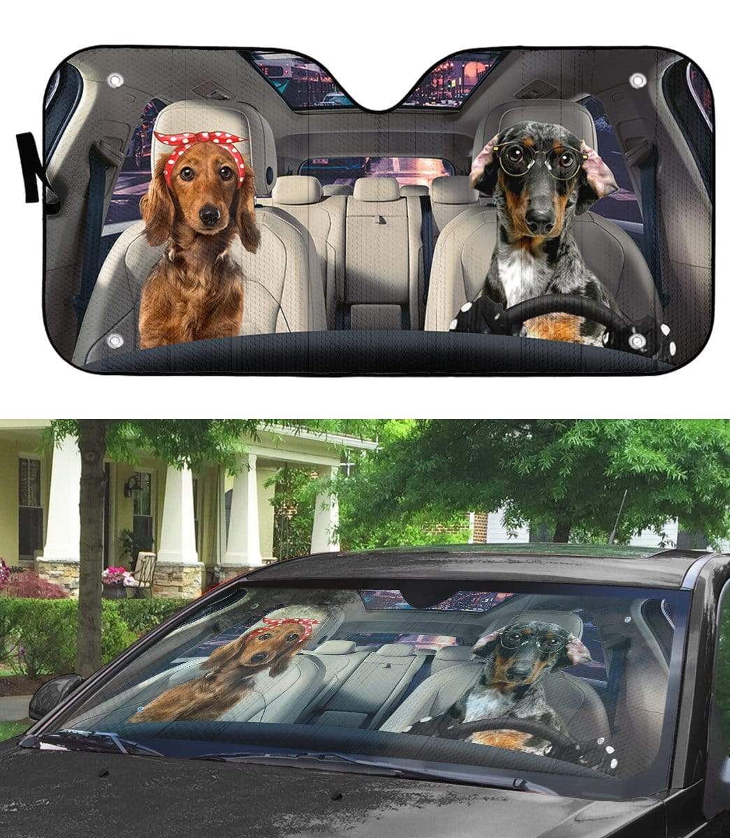 Gearhumans 3D Dachshund Custom Sunshade