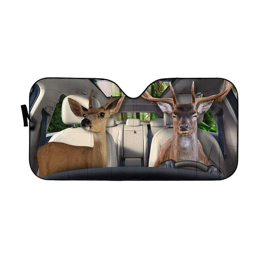 Gearhumans 3D Deer Custom Car Auto Sunshade