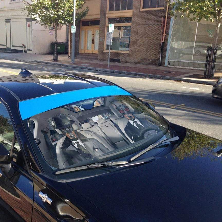 Gearhumans 3D Detective Doberman Pinscher Auto Sunshade