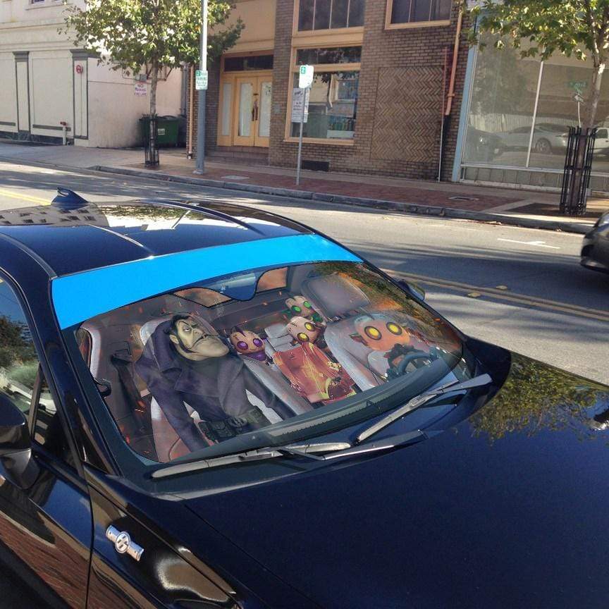 Gearhumans 3D Dick Dastardly Scoob 2020 Scooby Doo 2020 Custom Car Auto Sunshade