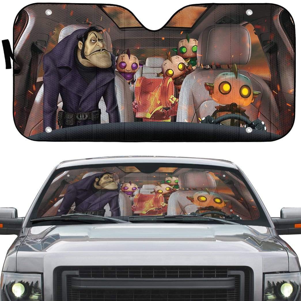 Gearhumans 3D Dick Dastardly Scoob 2020 Scooby Doo 2020 Custom Car Auto Sunshade