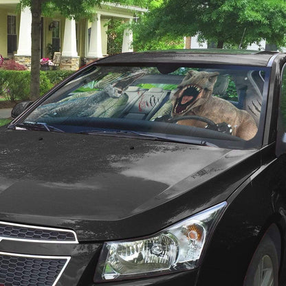 Gearhumans 3D Dinosaur Custom Car Auto Sunshade