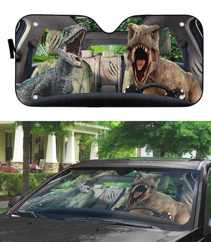 Gearhumans 3D Dinosaur Custom Car Auto Sunshade