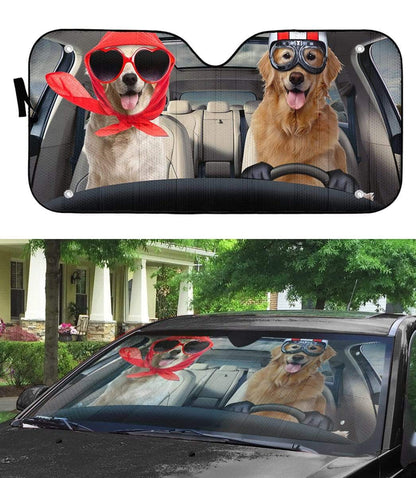 Gearhumans 3D Dog Custom Car Auto Sunshade