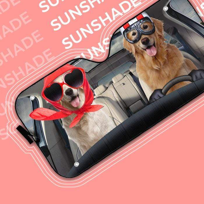 Gearhumans 3D Dog Custom Car Auto Sunshade