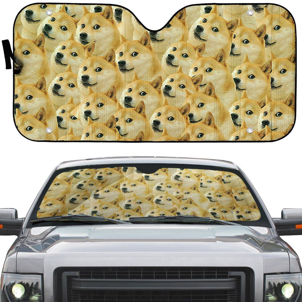 Gearhumans 3D Doge Meme Custom Car Auto Sunshade