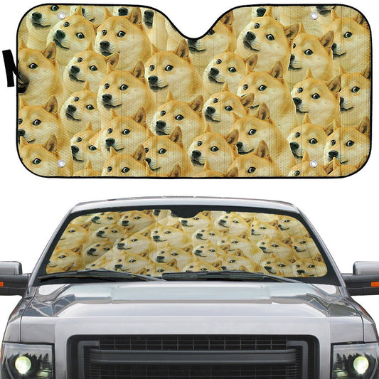 Gearhumans 3D Doge Meme Custom Car Auto Sunshade
