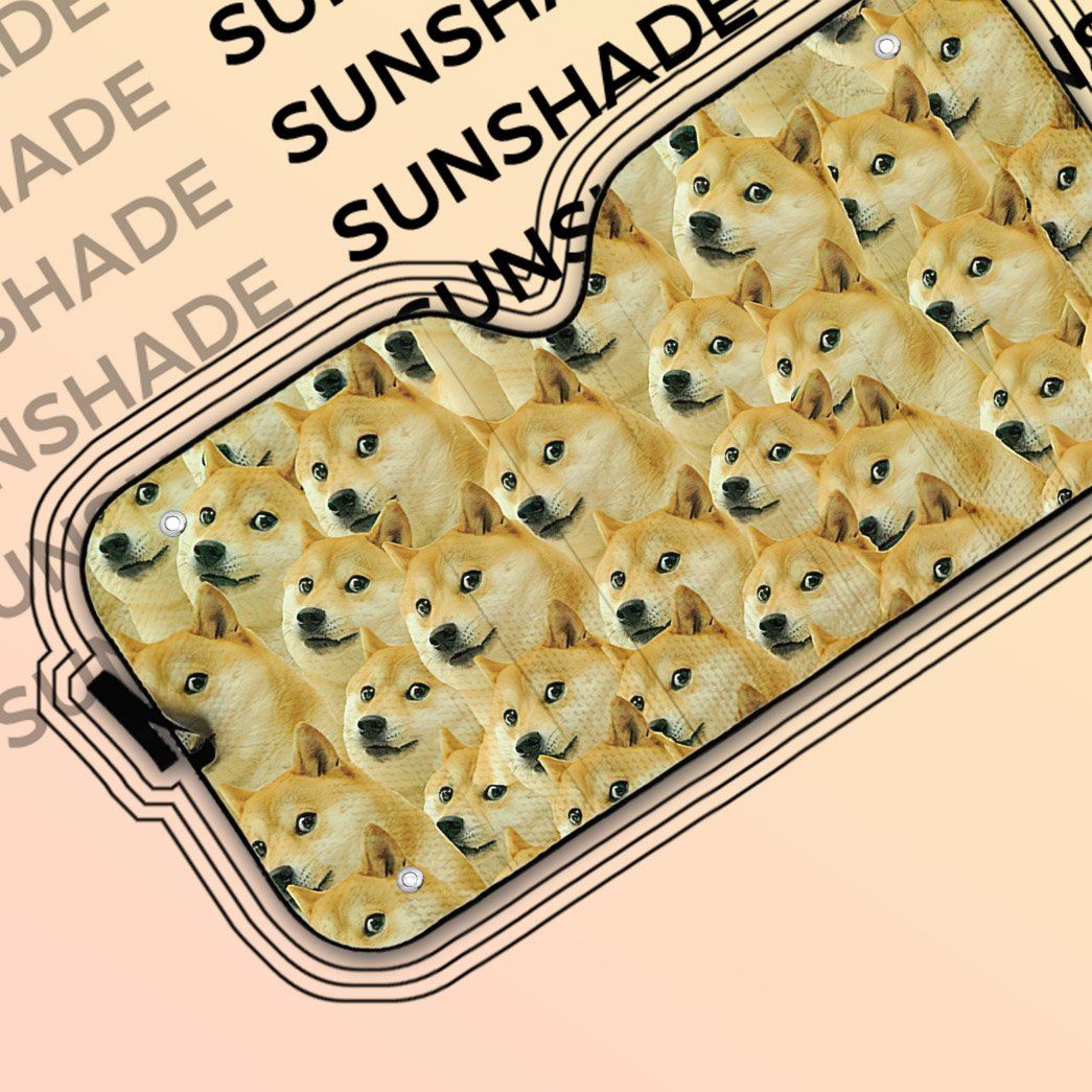 Gearhumans 3D Doge Meme Custom Car Auto Sunshade