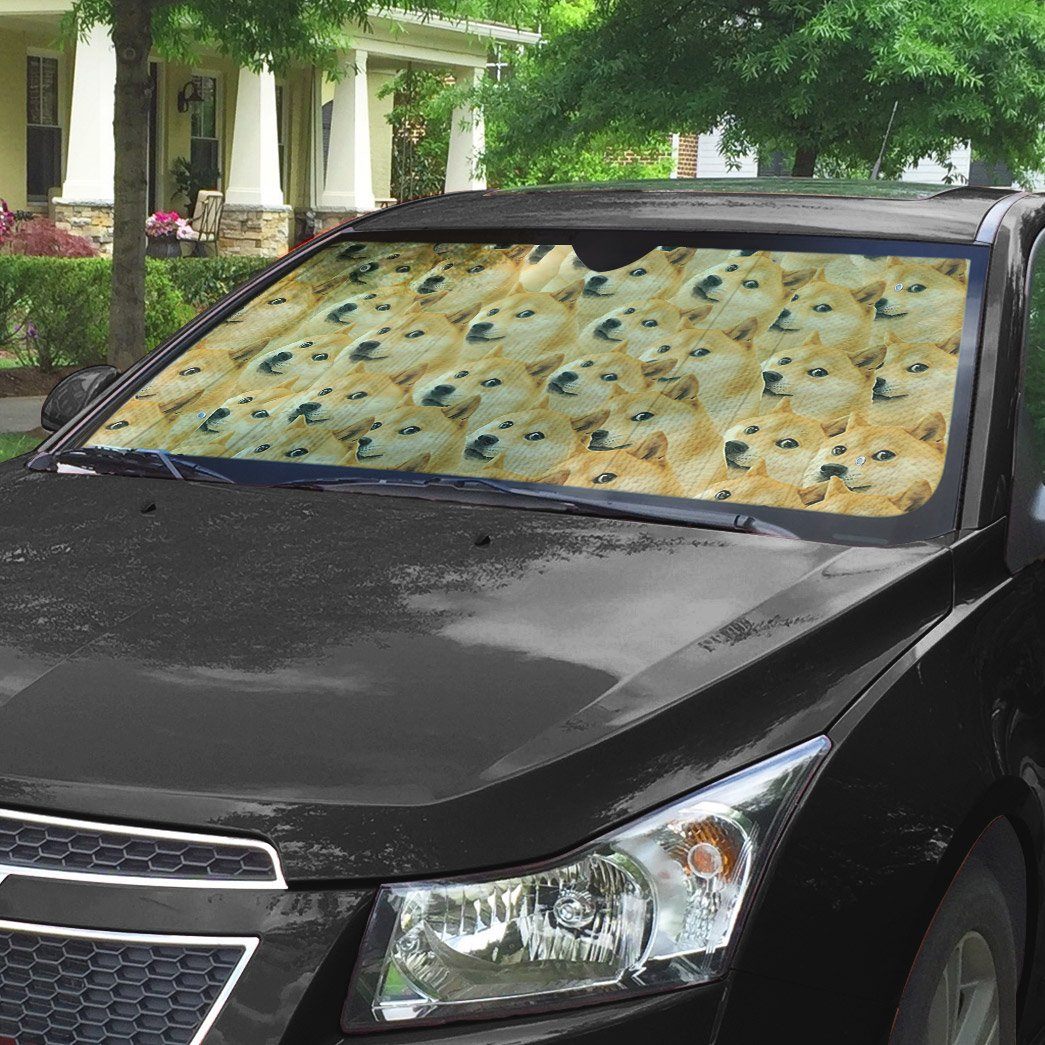 Gearhumans 3D Doge Meme Custom Car Auto Sunshade