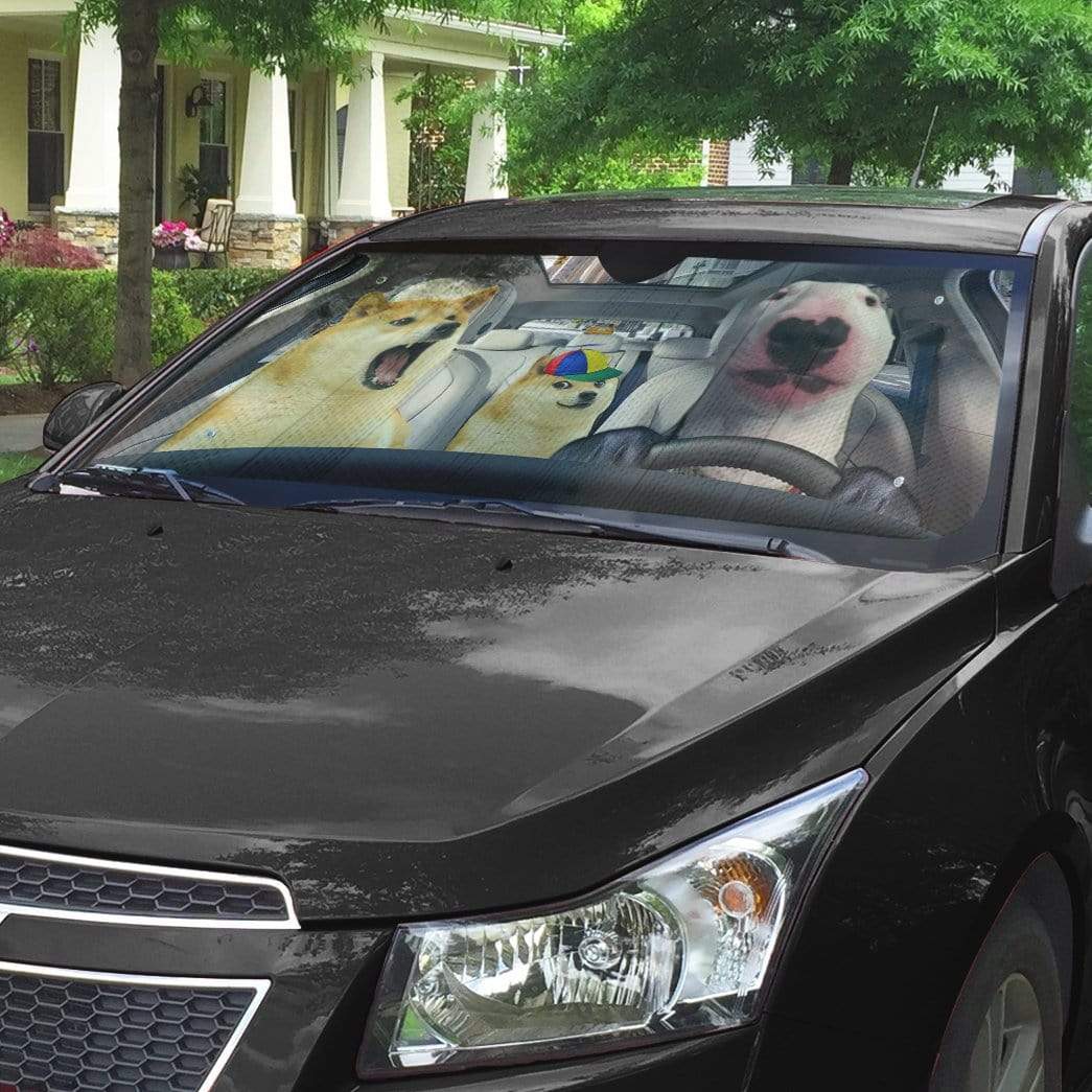Gearhumans 3D Doge Meme Custom Car Auto Sunshade