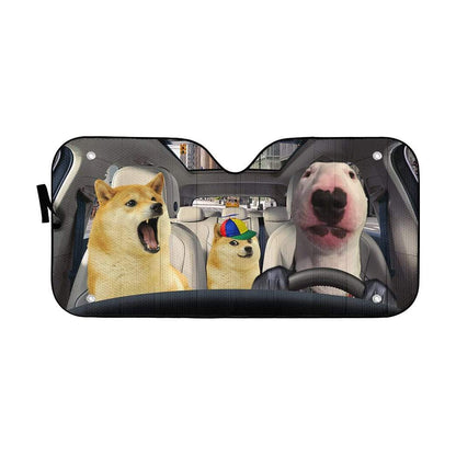 Gearhumans 3D Doge Meme Custom Car Auto Sunshade