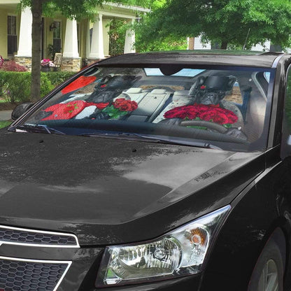 Gearhumans 3D Fall In Love French Bulldog Auto Sunshade