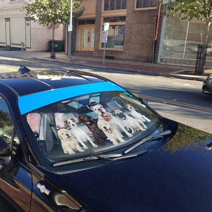 Gearhumans 3D Family Puppy Custom Car Auto Sunshade