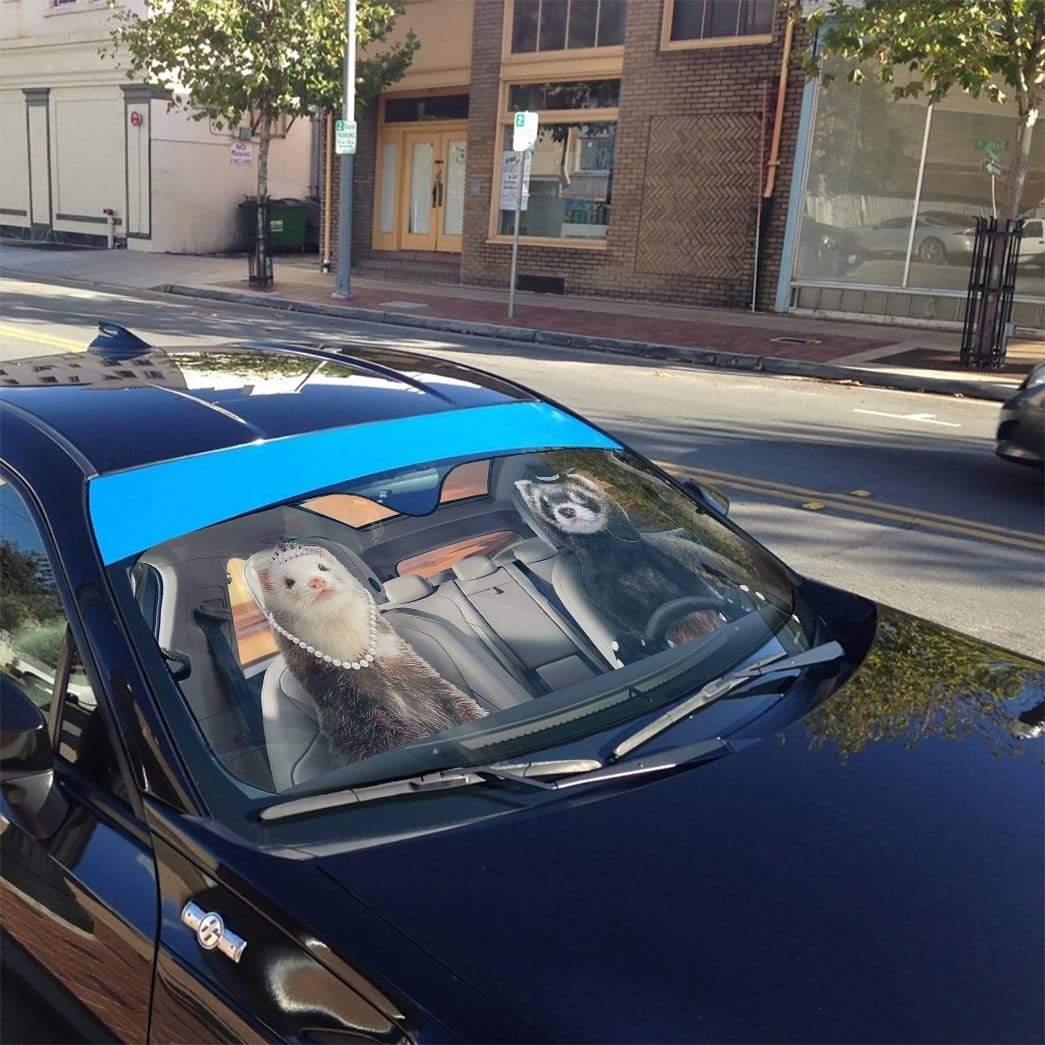 Gearhumans 3D Fancy Ferrets Custom Car Auto Sunshade
