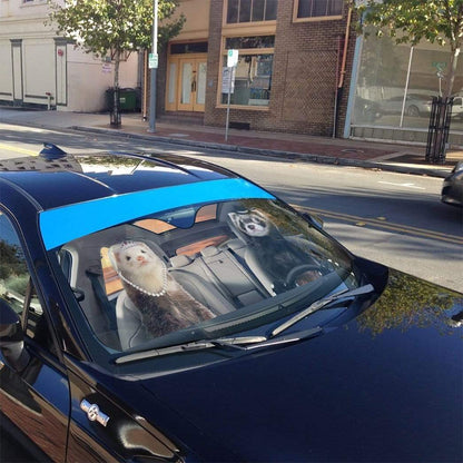 Gearhumans 3D Fancy Ferrets Custom Car Auto Sunshade
