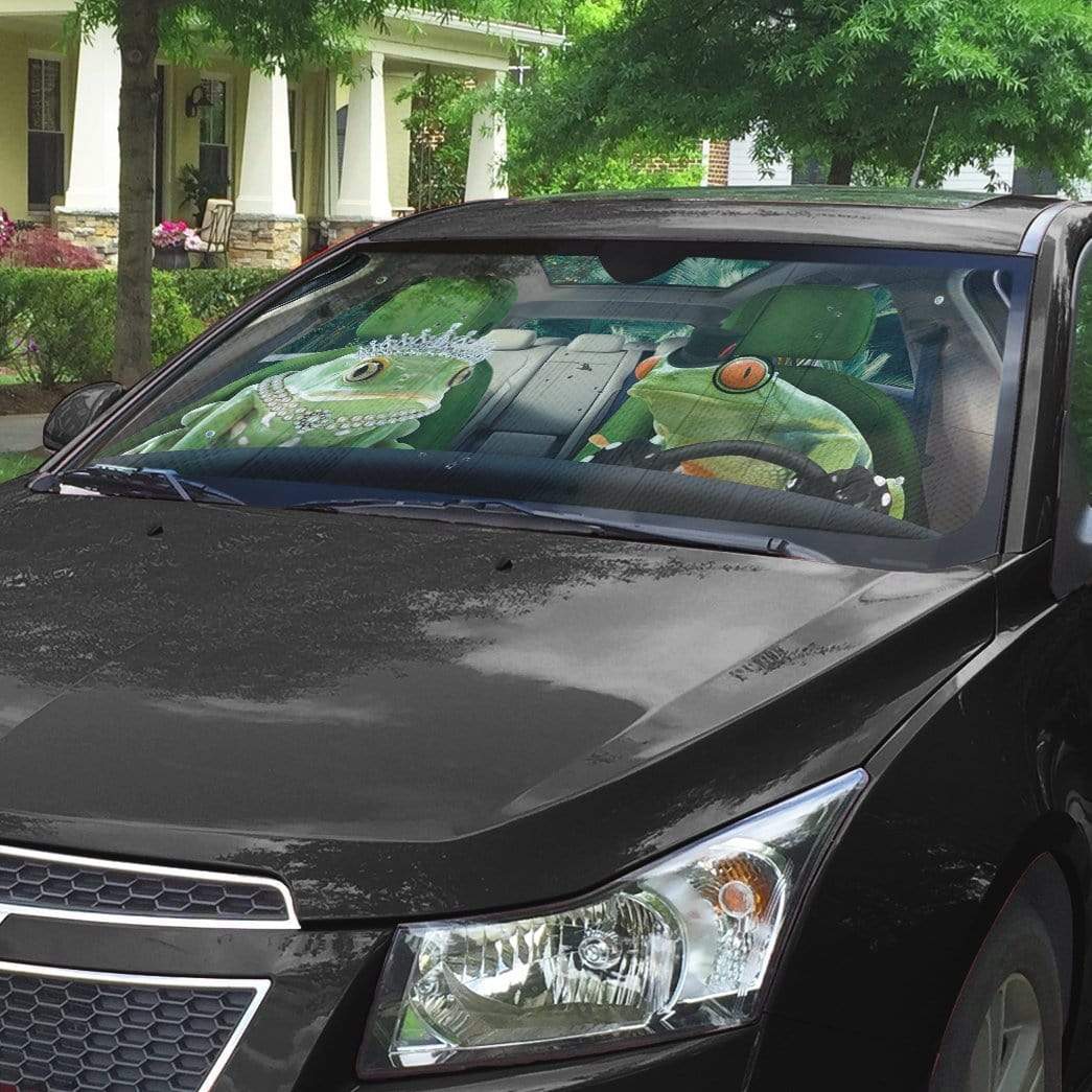 Gearhumans 3D Fancy Frogs Custom Car Auto Sunshade