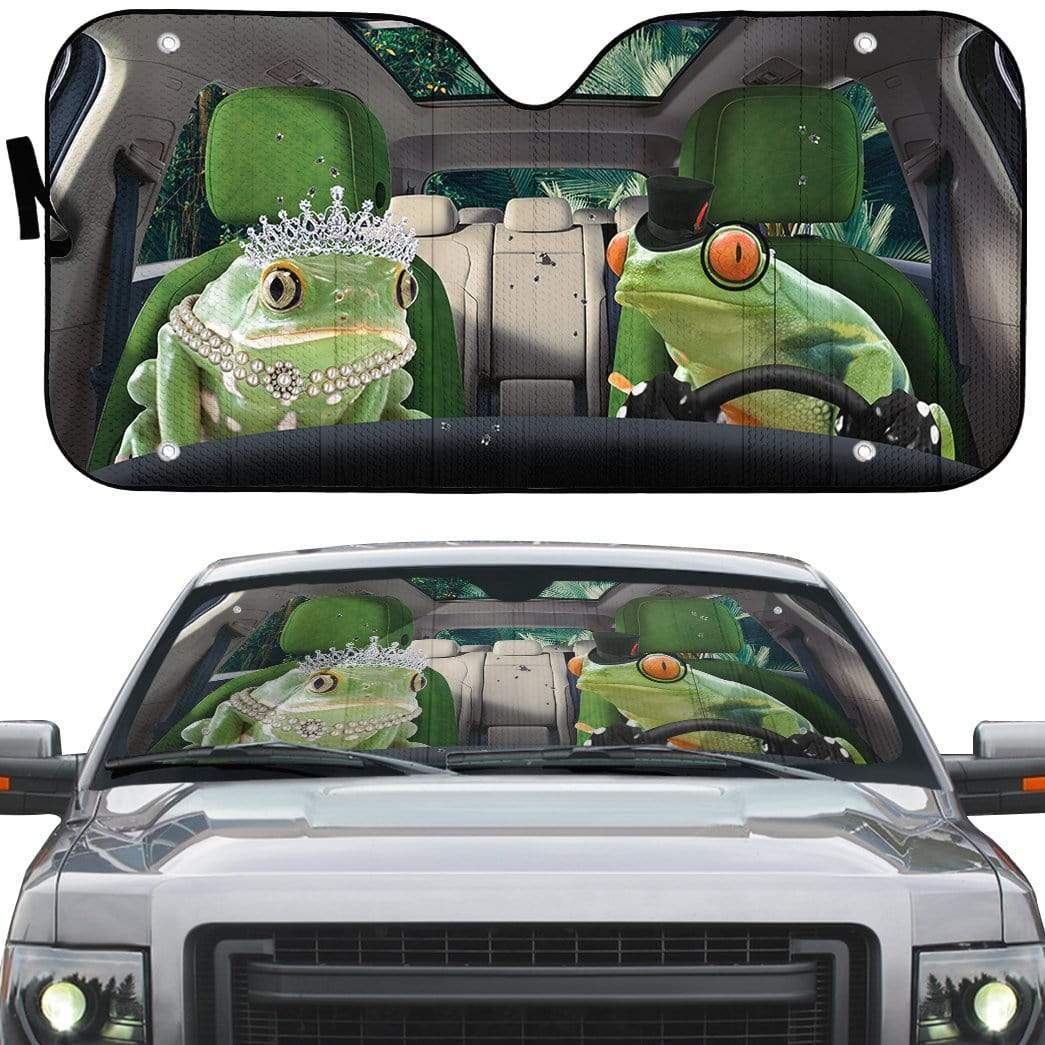 Gearhumans 3D Fancy Frogs Custom Car Auto Sunshade
