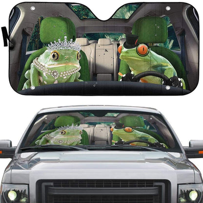Gearhumans 3D Fancy Frogs Custom Car Auto Sunshade
