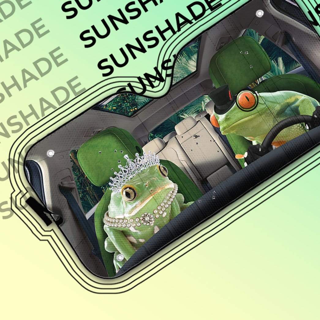 Gearhumans 3D Fancy Frogs Custom Car Auto Sunshade