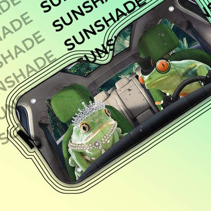 Gearhumans 3D Fancy Frogs Custom Car Auto Sunshade