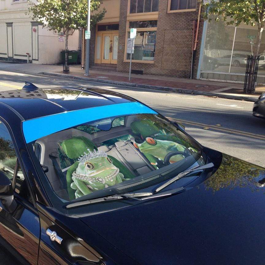 Gearhumans 3D Fancy Frogs Custom Car Auto Sunshade