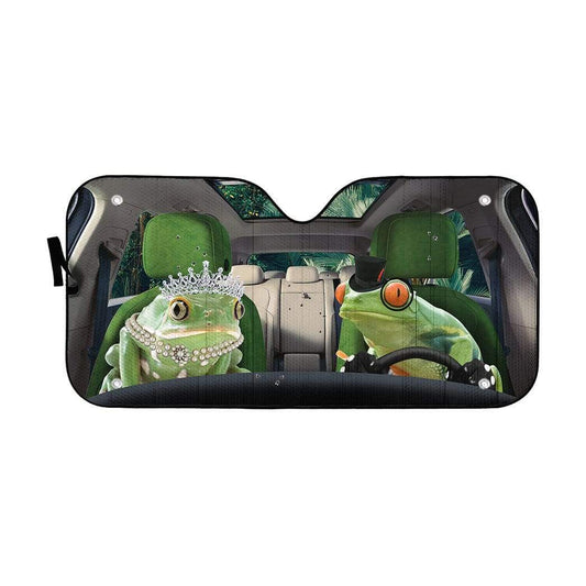Gearhumans 3D Fancy Frogs Custom Car Auto Sunshade
