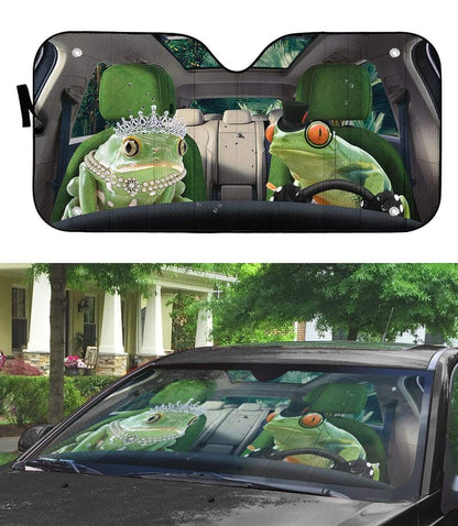Gearhumans 3D Fancy Frogs Custom Car Auto Sunshade