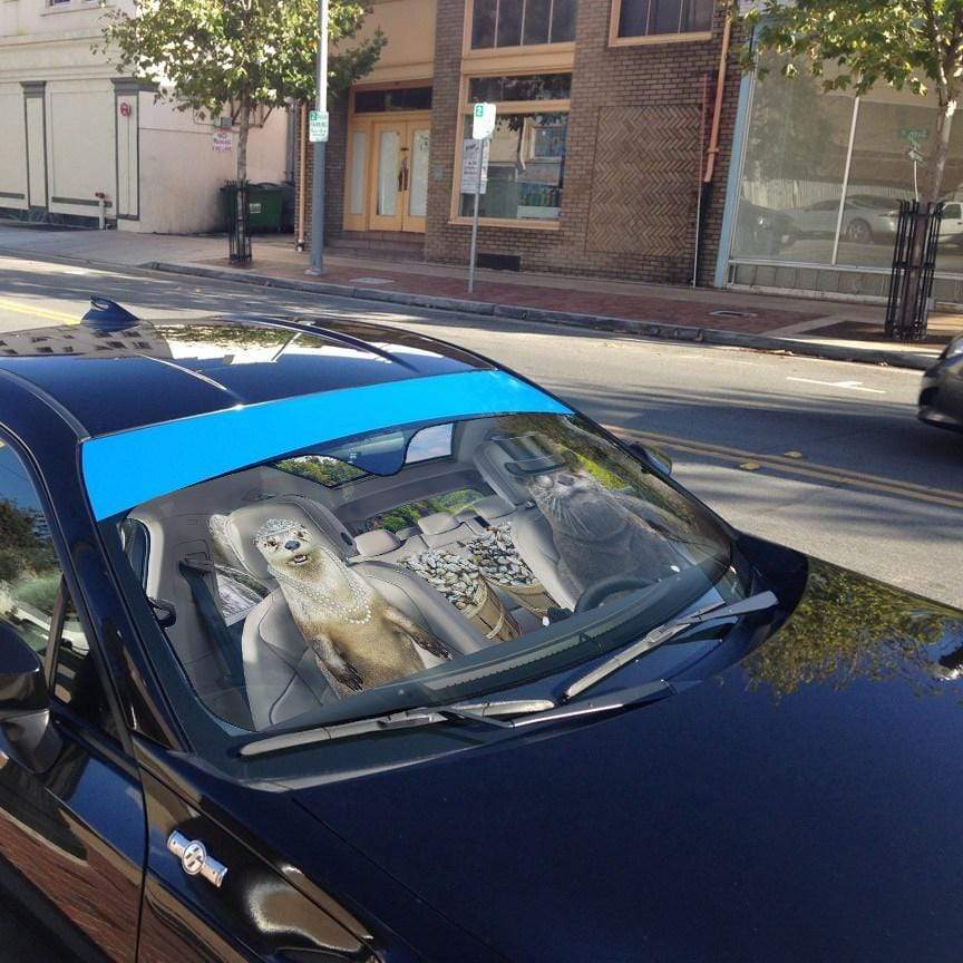 Gearhumans 3D Fancy Otters Custom Car Auto Sunshade
