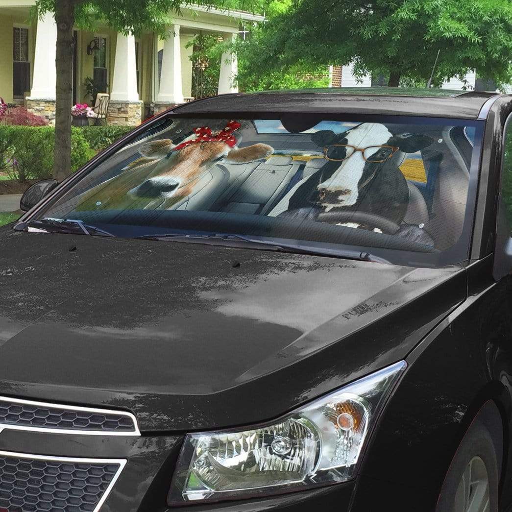 Gearhumans 3D Farmer Animal Custom Car Auto Sunshade