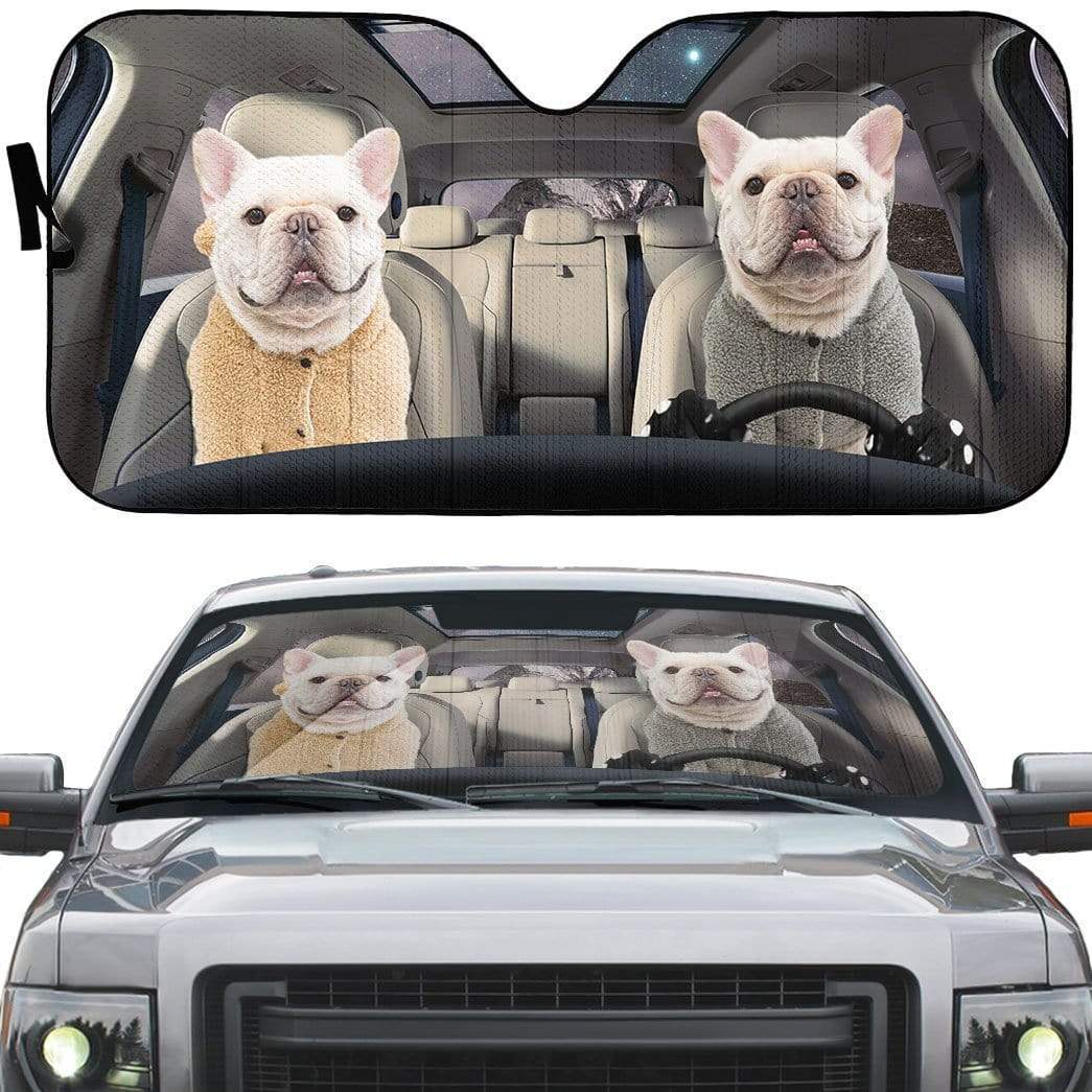 Gearhumans 3D French Bulldog Custom Car Auto Sunshade