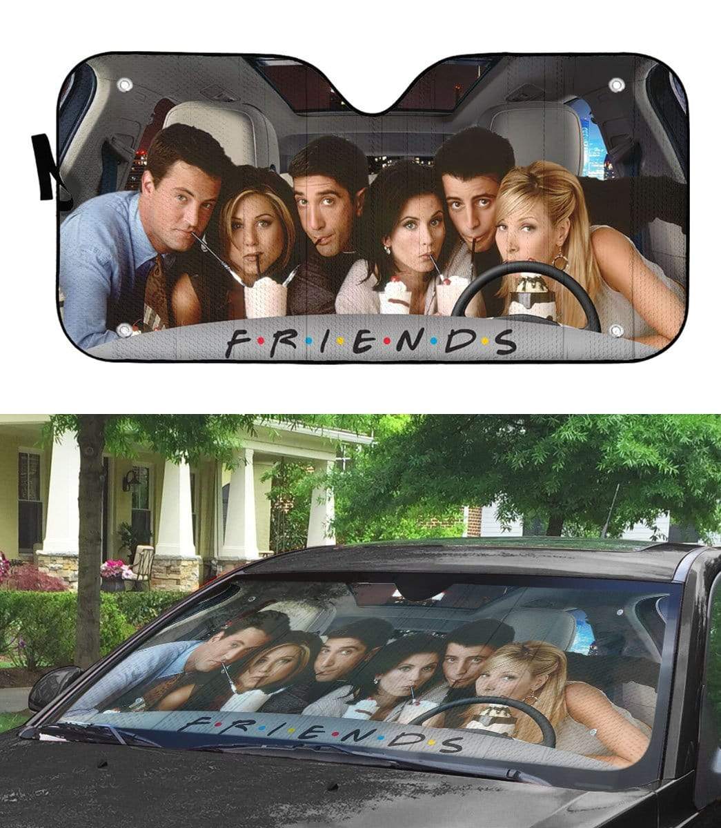 Gearhumans 3D Friends Custom Car Auto Sunshade