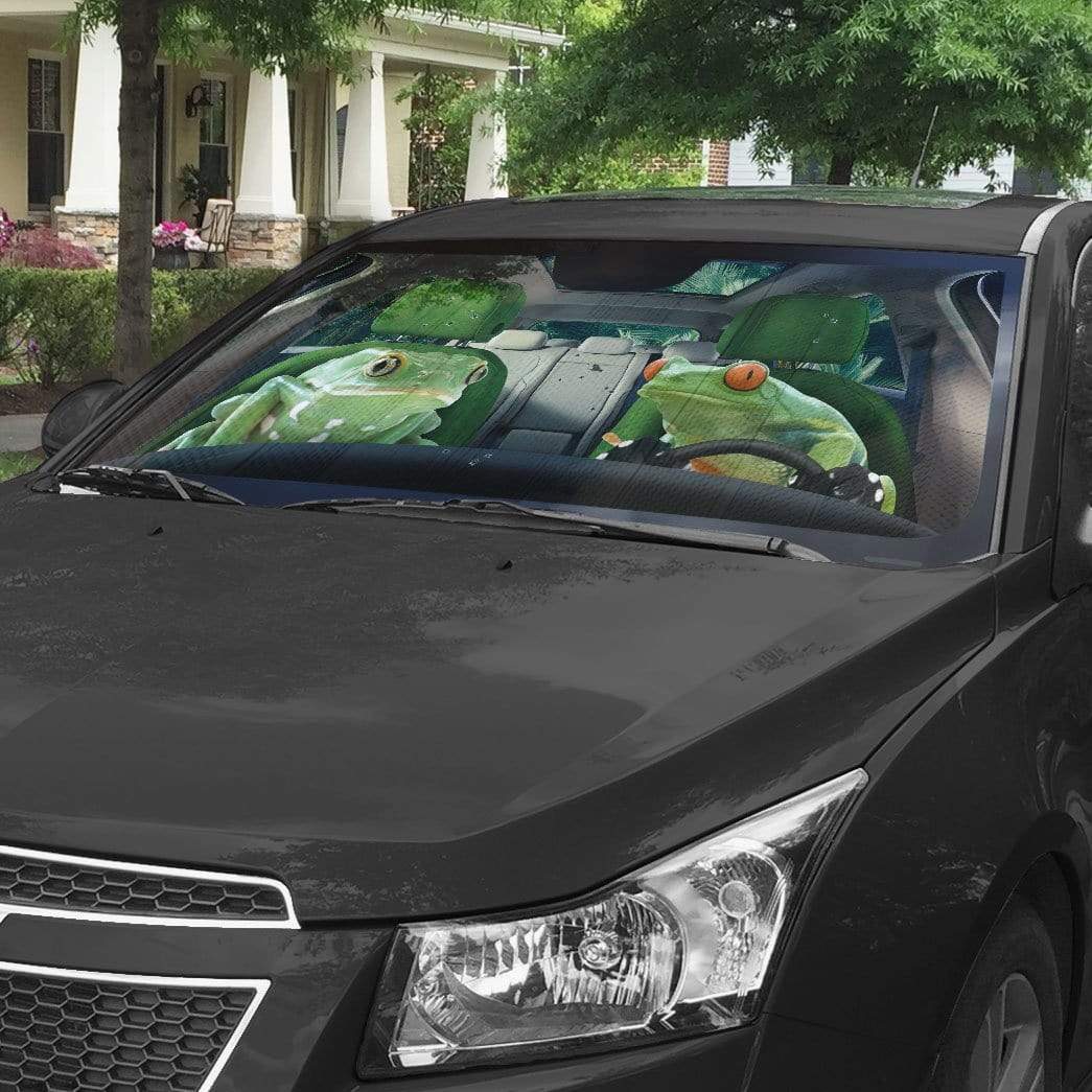 Gearhumans 3D Frogs Custom Car Auto Sunshade