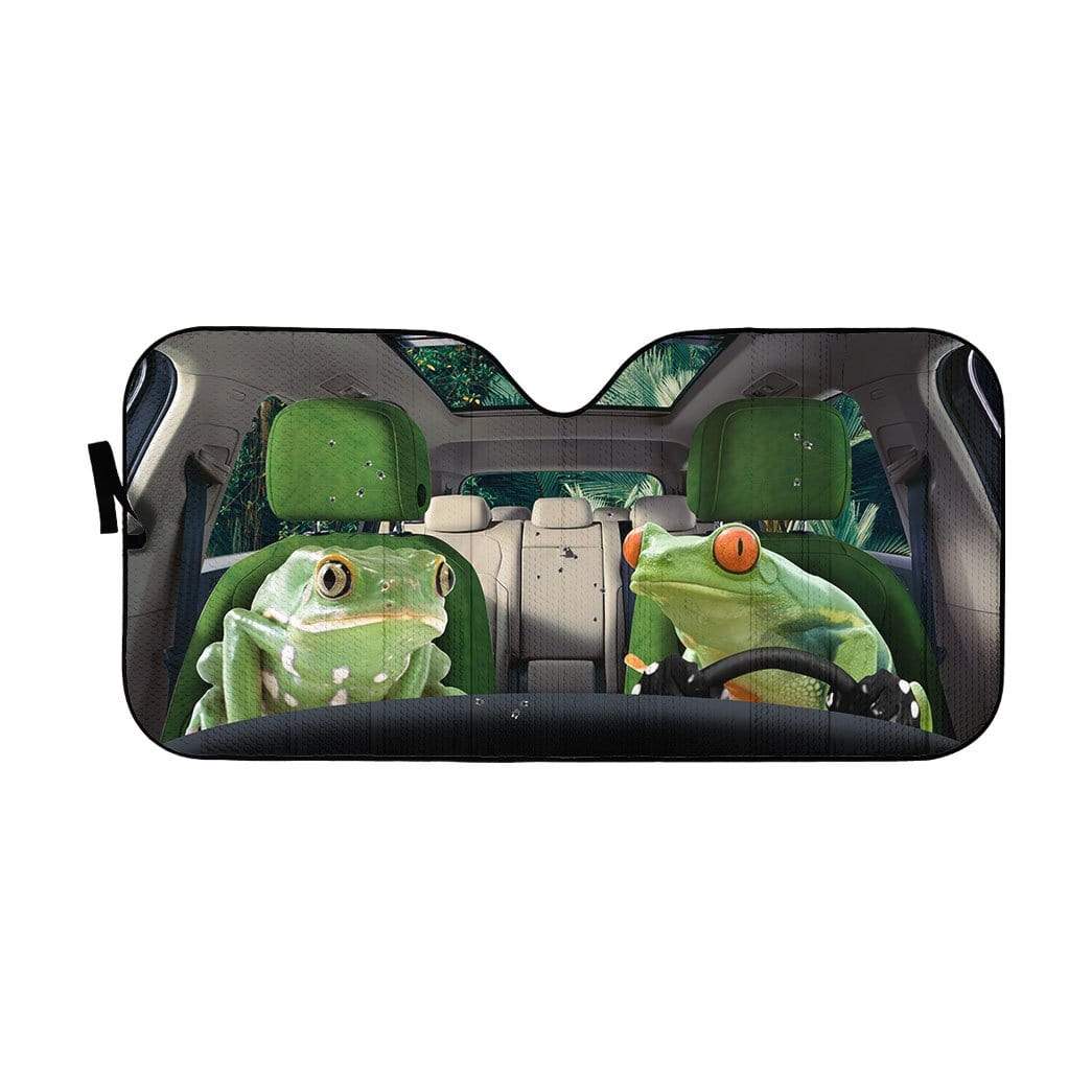 Gearhumans 3D Frogs Custom Car Auto Sunshade